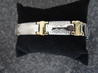 Armband staal 21cm streepjes zijkant